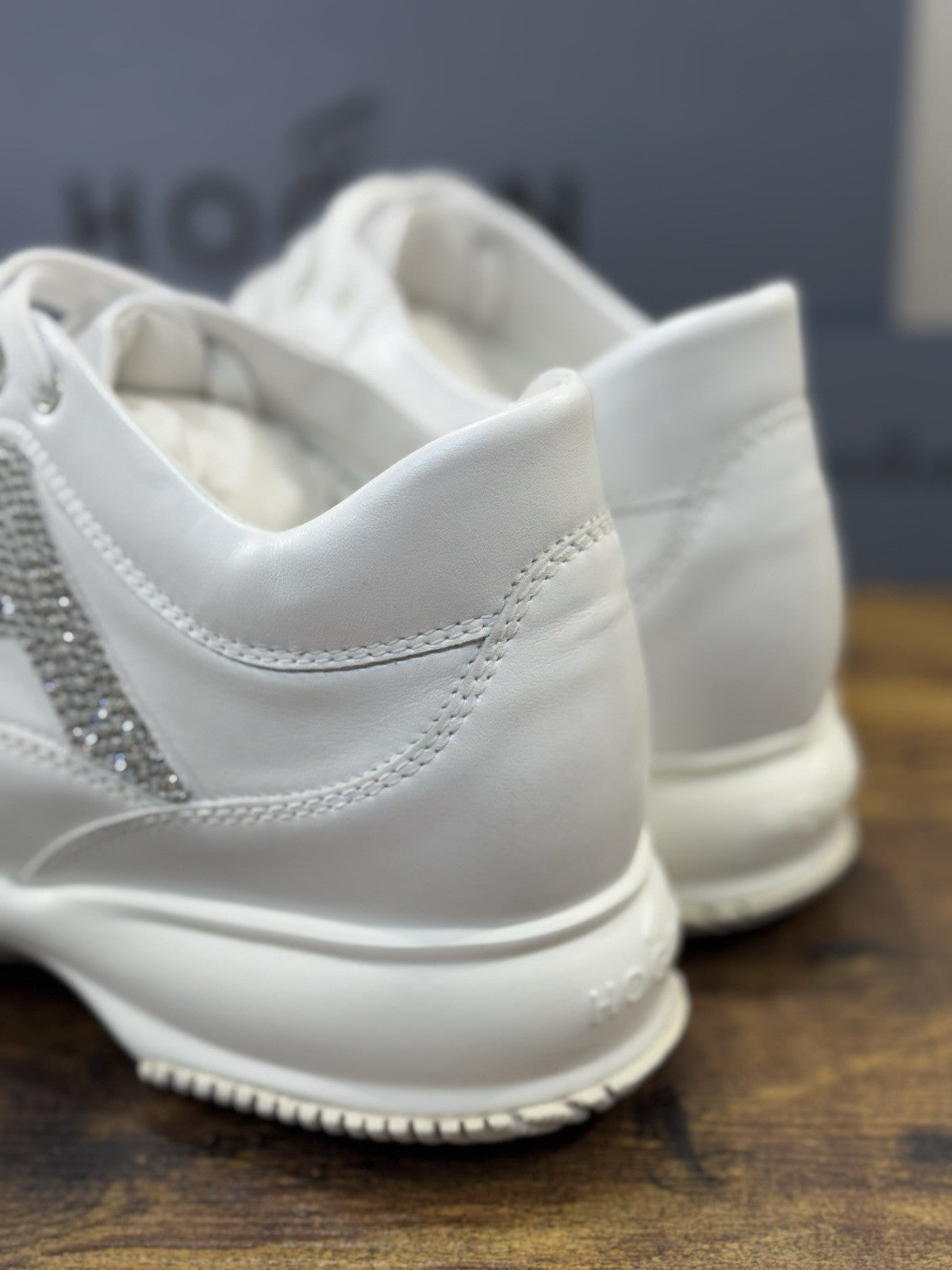 Hogan Interactive H Strass Pelle Bianco Icon Scarpa Hogan Donna 36