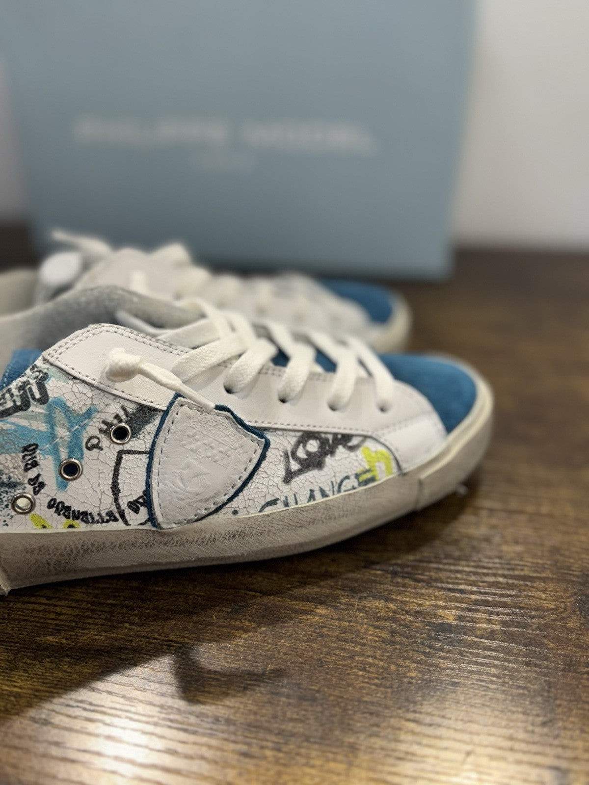Philippe Model Paris Low Pelle Bianca Limited Edition   Casual Sneaker Uomo 44