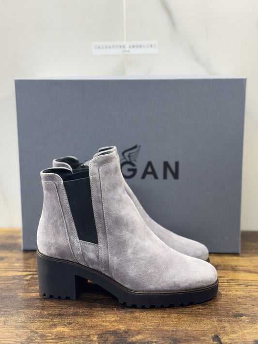Hogan   Stivaletto  Suede Grigio Con Tacco  Winter Boot   Casual Hogan Donna 37