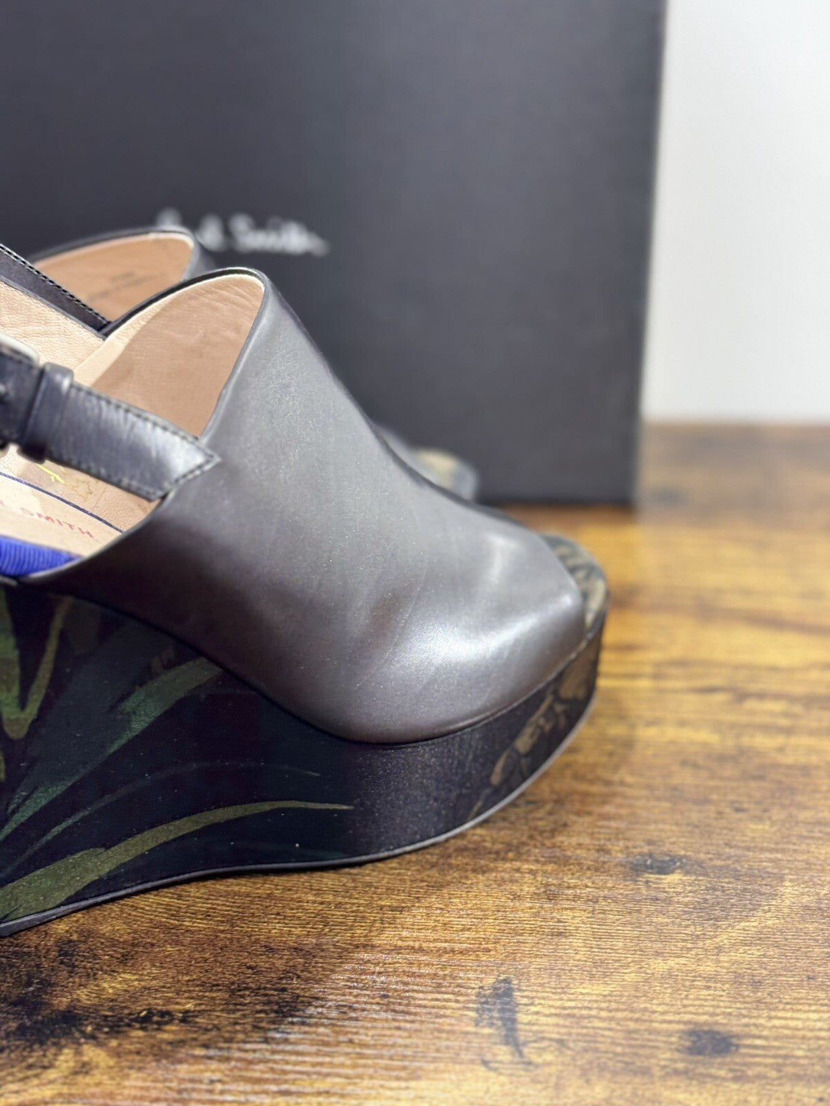 Paul Smith Sandalo Donna Zeppa Tulum  Pelle Nero    Casual Luxury Woman Shoes 38
