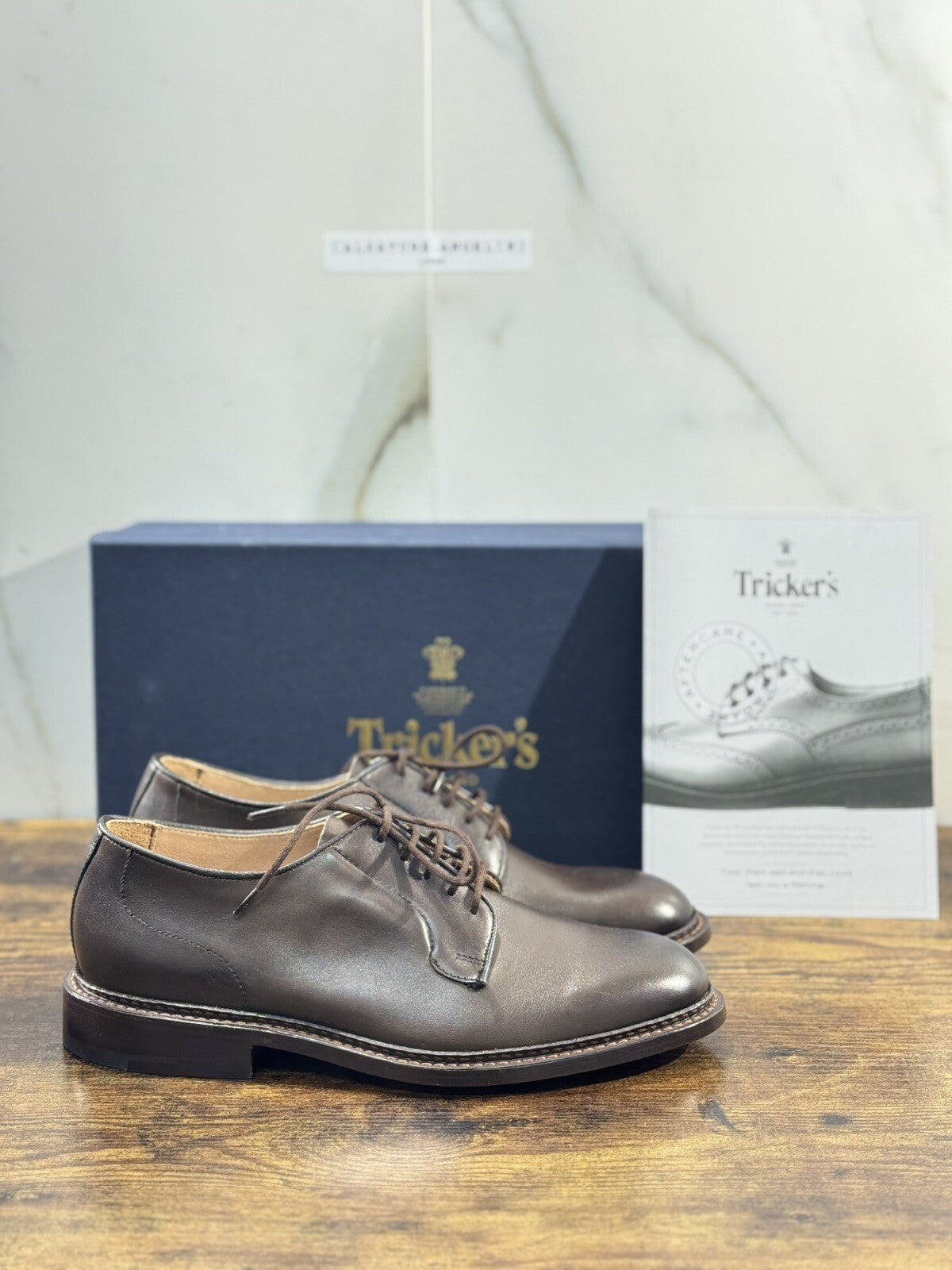 Tricker’s Scarpa Uomo Robert  Derby In Pelle Espresso   3616/ 49 Numero 40