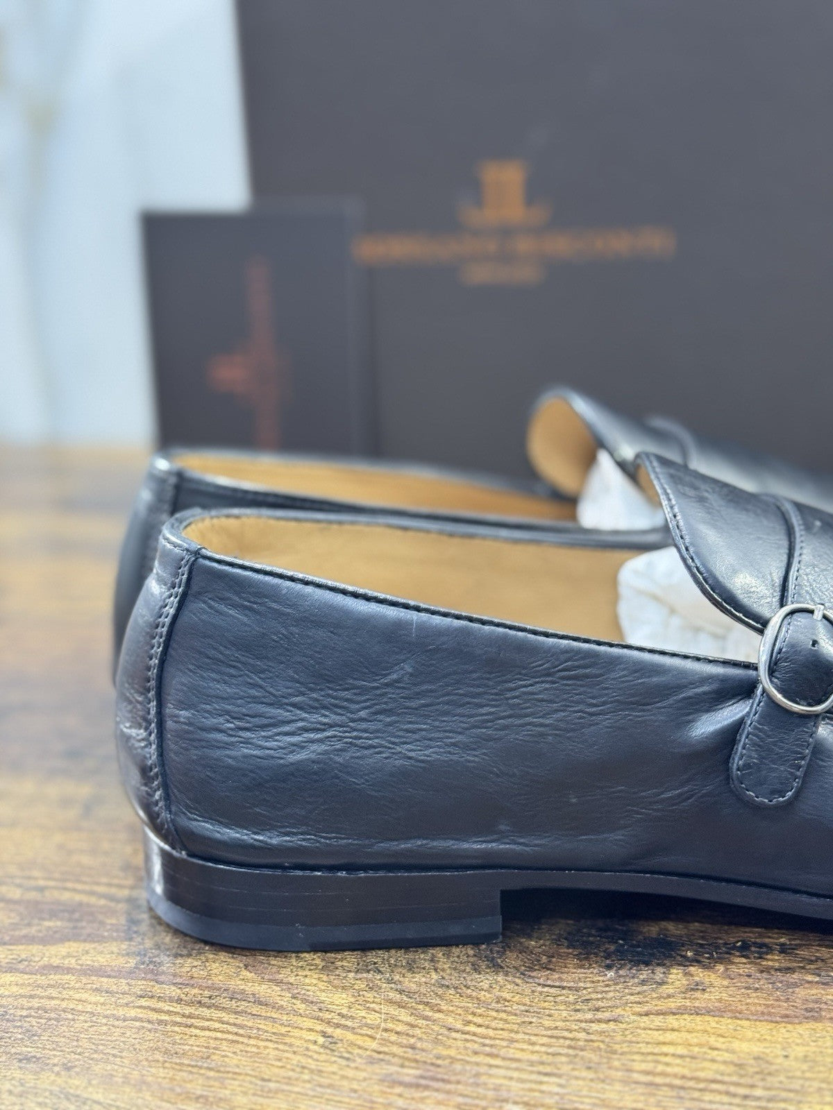 Rossano Bisconti Mocasisno  Uomo Doppia Fibbia Nero   Fully Made In Italy 44