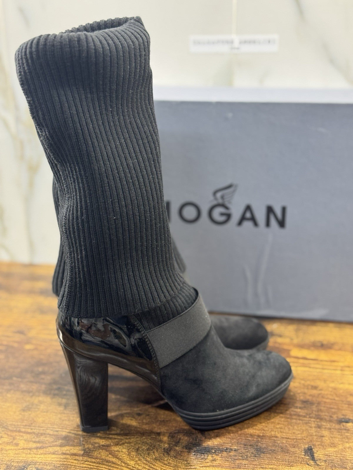 Hogan Interactive Stivaletto  Suede Nero  Con Tacco Casual Hogan Donna 37.5