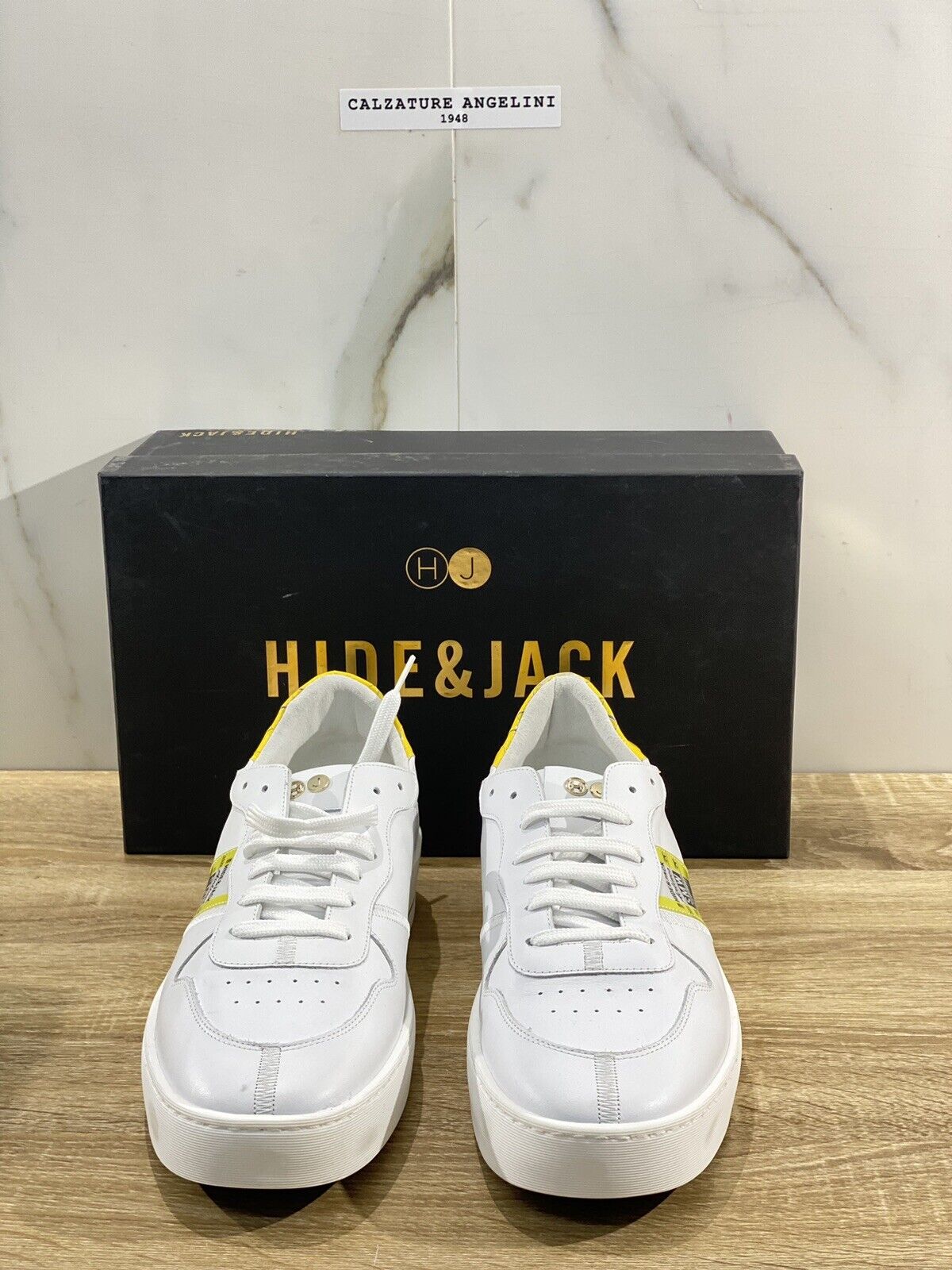 Hide & Jack Sneakers Uomo Pelle Bianca Fully Made In Italy 45