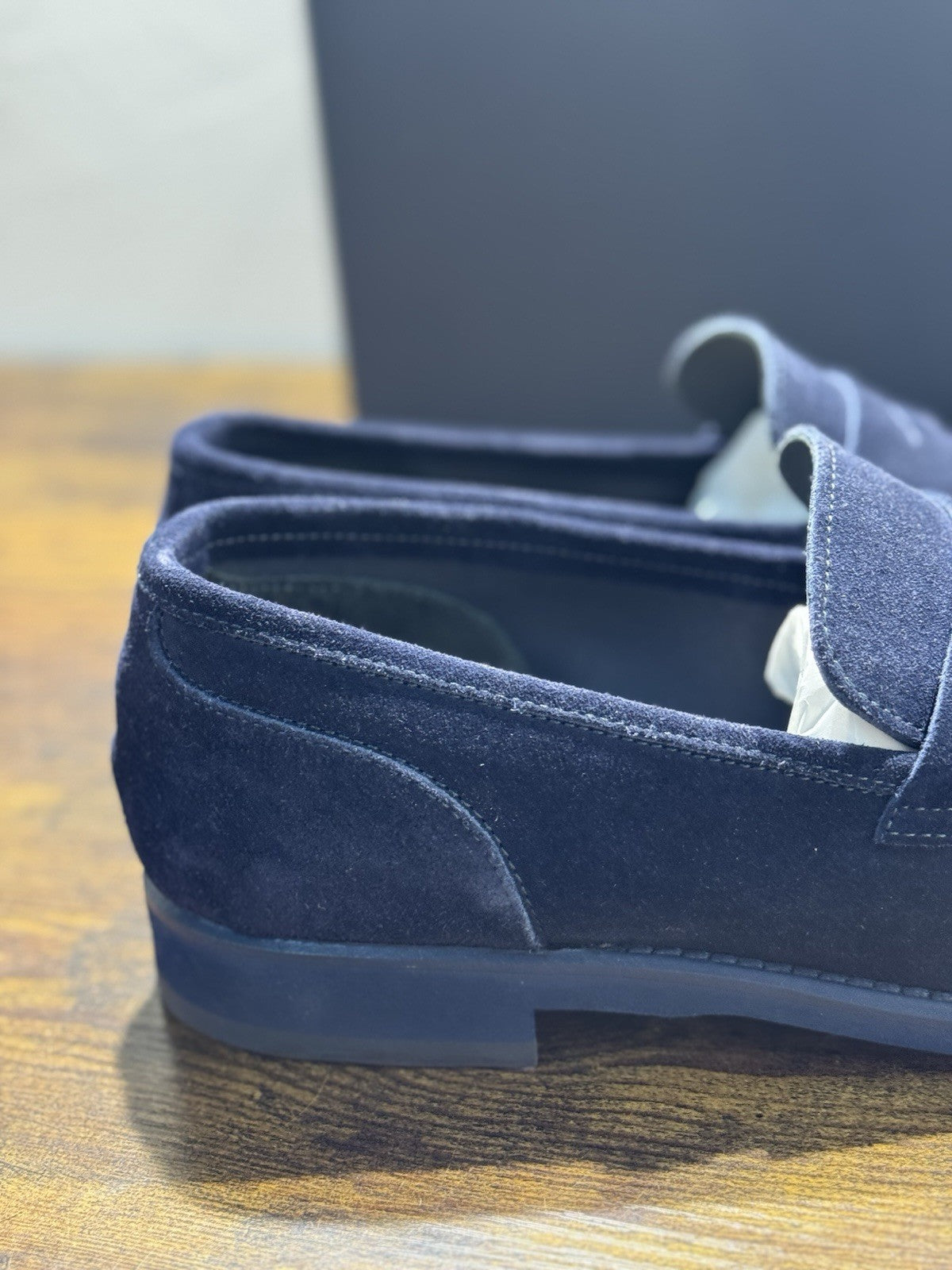Seboy’s Mocassino Suede Blu Extra Light Made In Italy Uomo 42,5