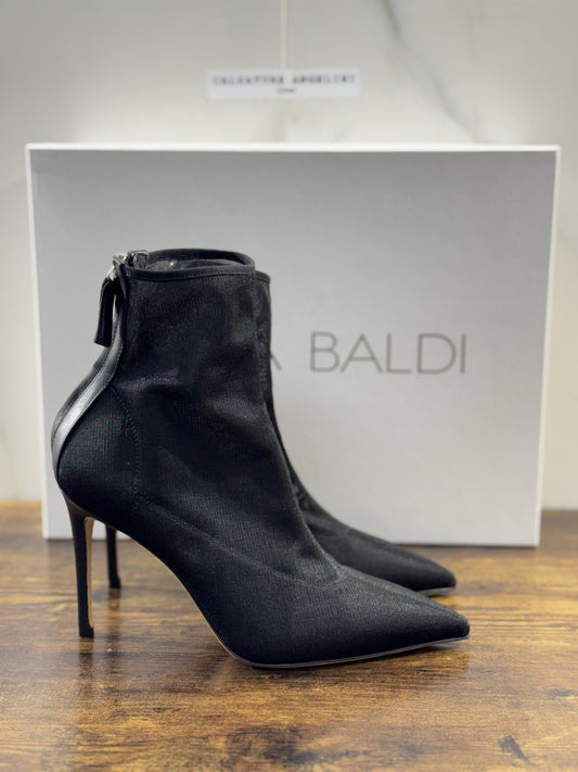 Lella Baldi Stivaletto LT074 Rete Nero  Luxury Woman Boot Made In Italy 40