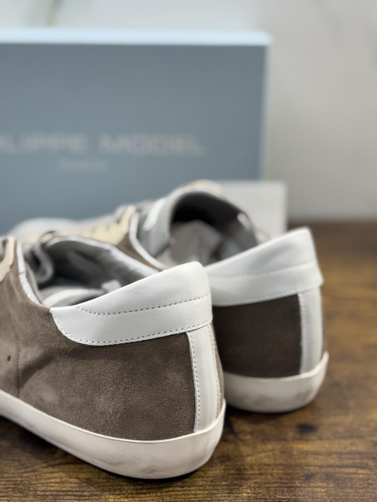 Philippe Model  Paris L u Pelle Mud Grey Suede     Casual Uomo 45