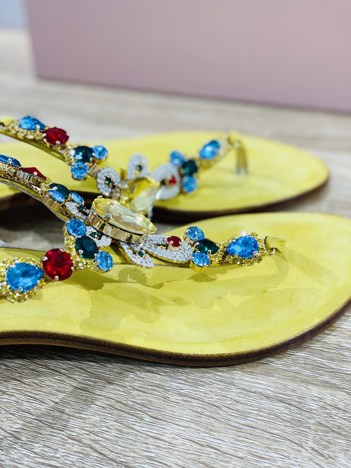Eddi Cuomo Luxury Sandals Donna Giallo Fatti A Mano Totally Handmade 39