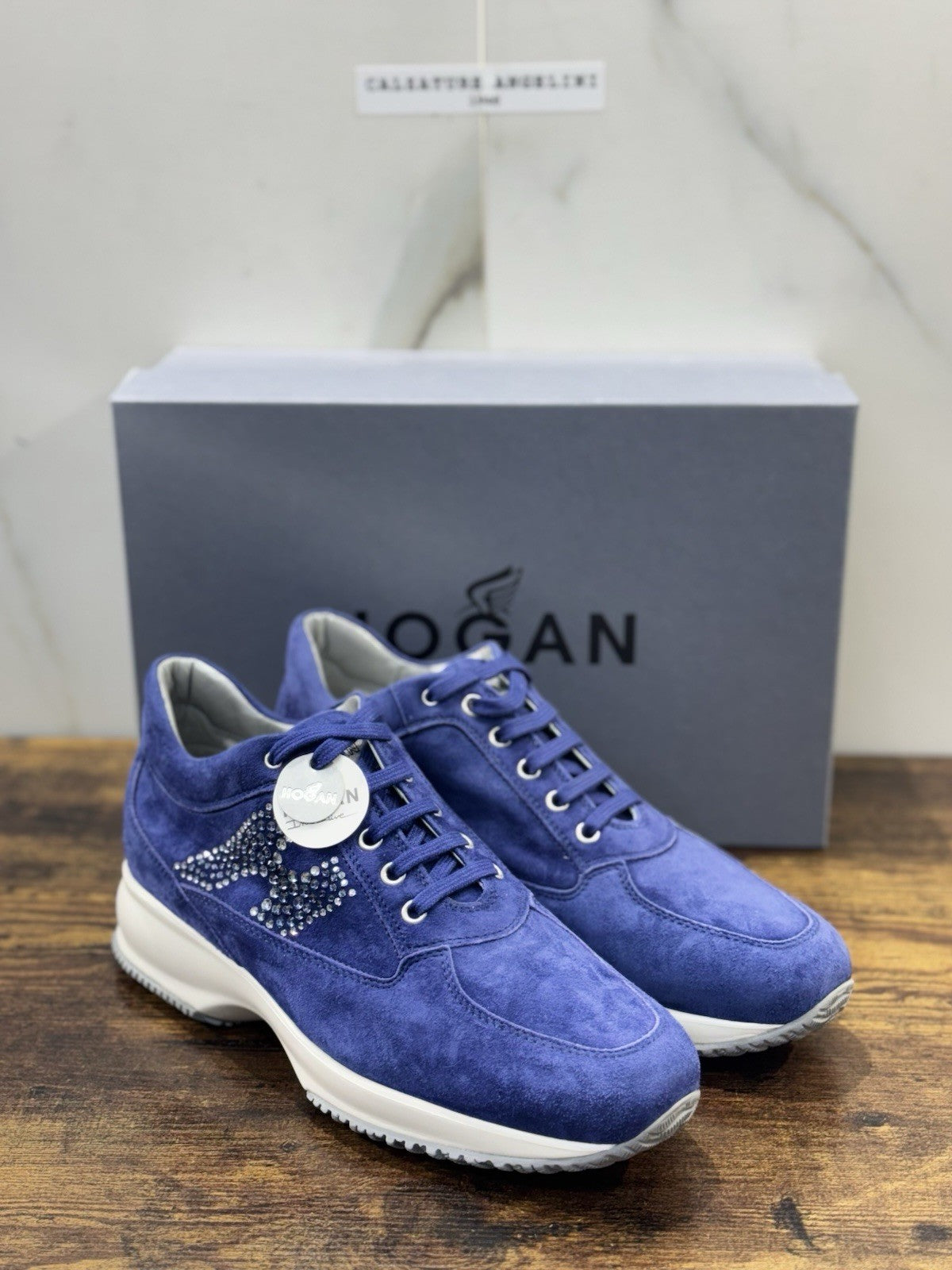 Hogan Interactive   Donna Sneaker Suede Blu  Inchiostro  Luxury Hogan Woman  38
