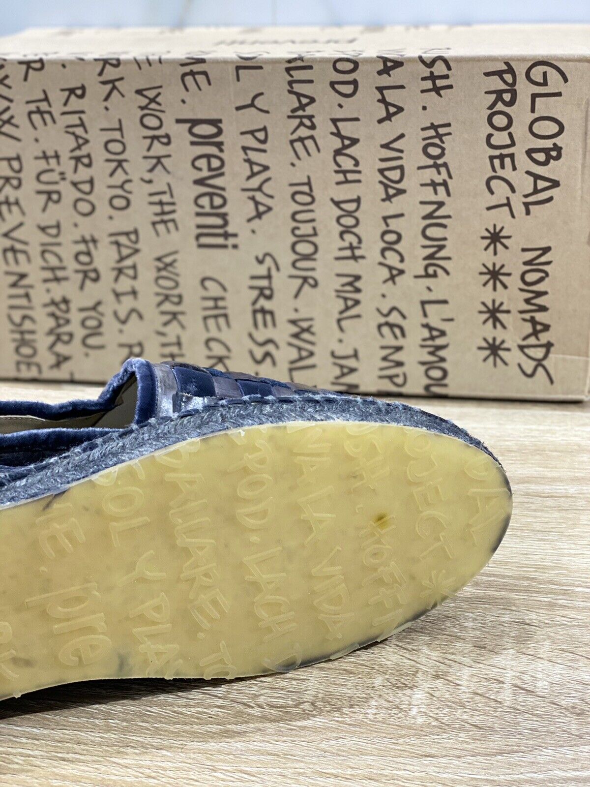 Preventi Espadrilles Uomo In Pelle Intrecciata Blu Men Shoe Preventi 42