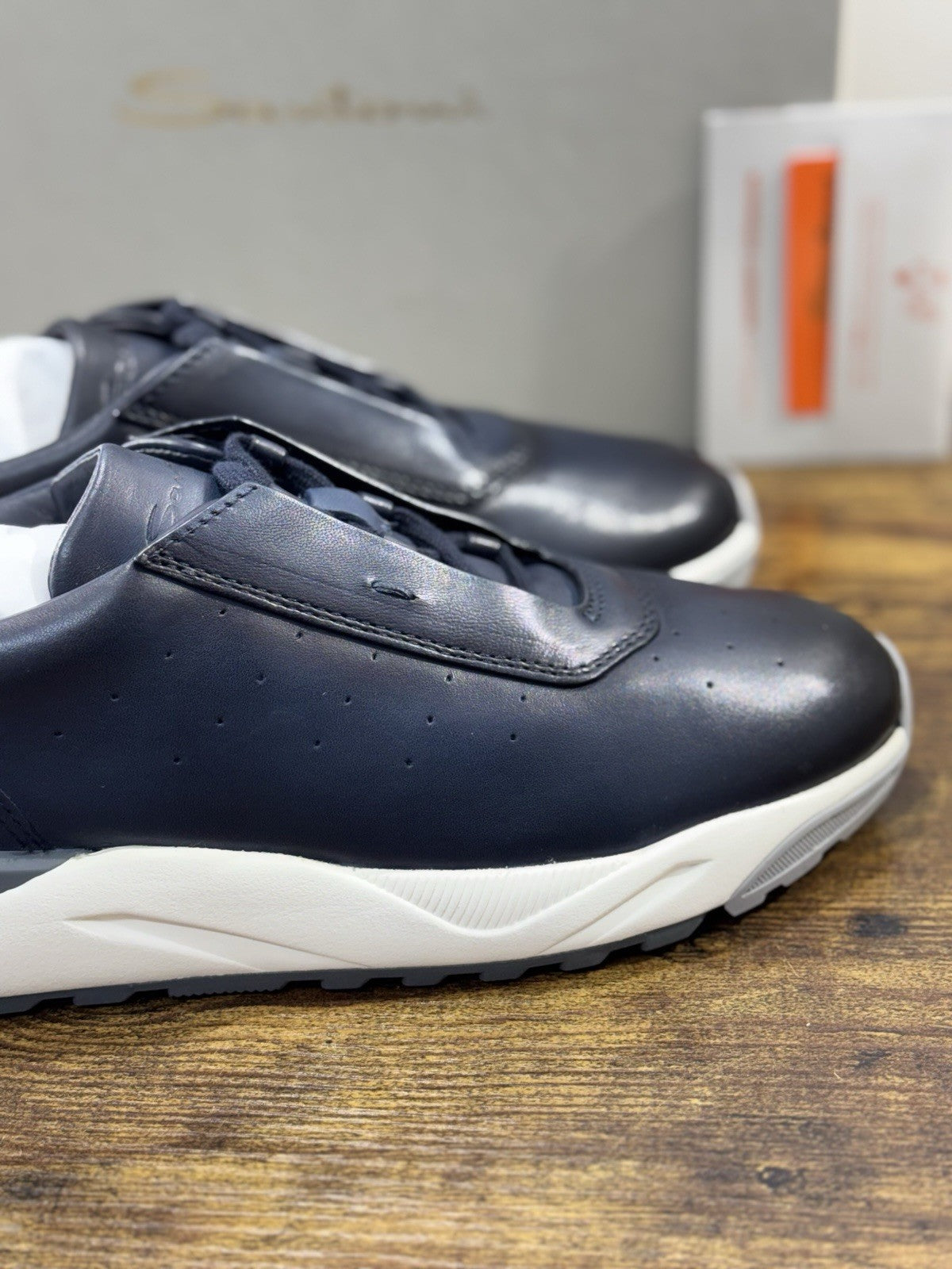 Santoni Sneaker Innova Pelle  Blue Casual Luxury Santoni Scarpe Uomo 39.5