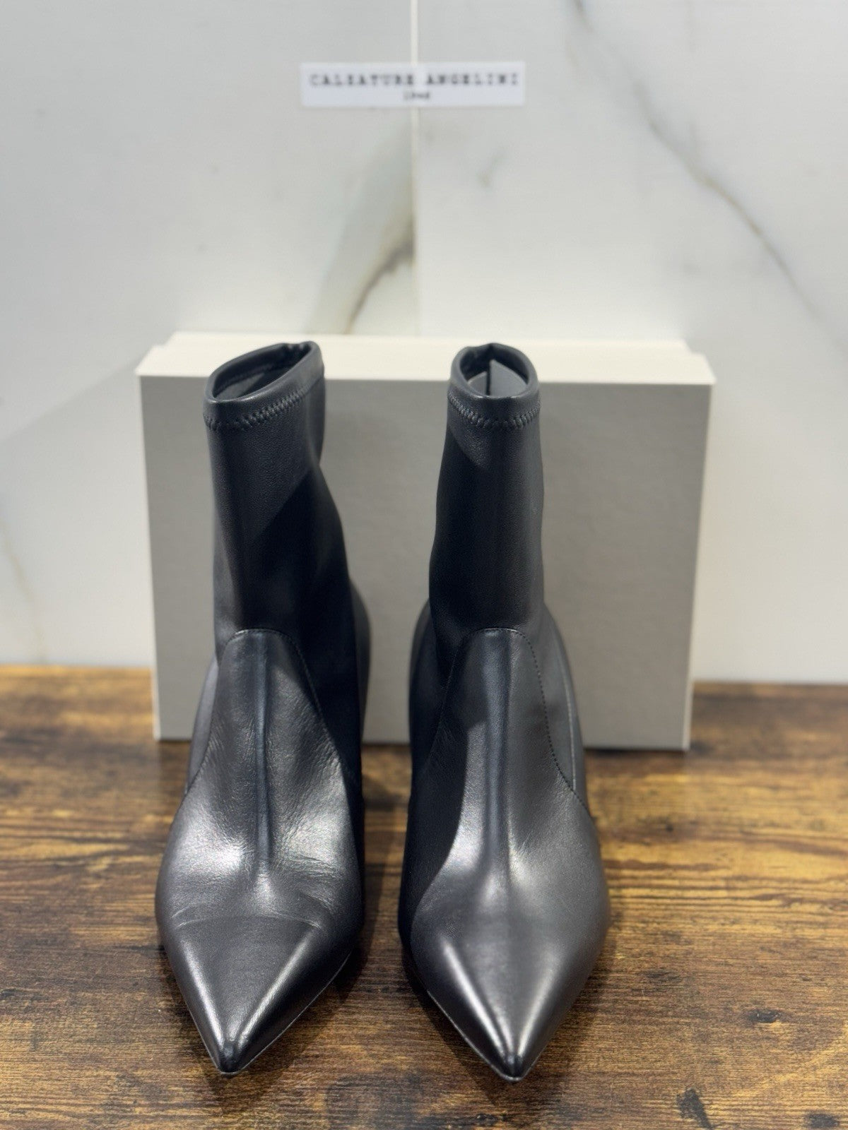 Sergio Levantesi Stivaletto  Pelle NeroCon Tacco   Luxury Made In Italy Donna 41