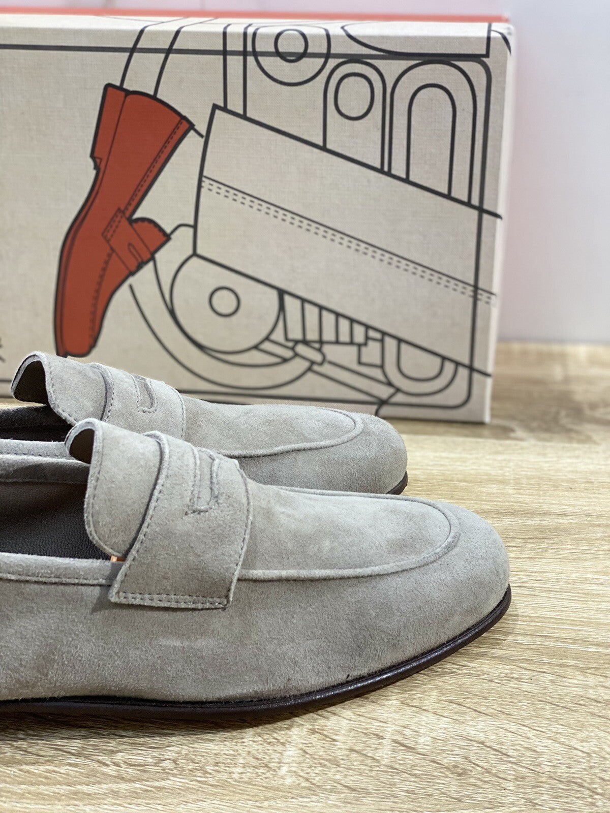 Il Mocassino Scarpa Uomo Modello Tasca In Suede Sand Luxury Men Shoes 41