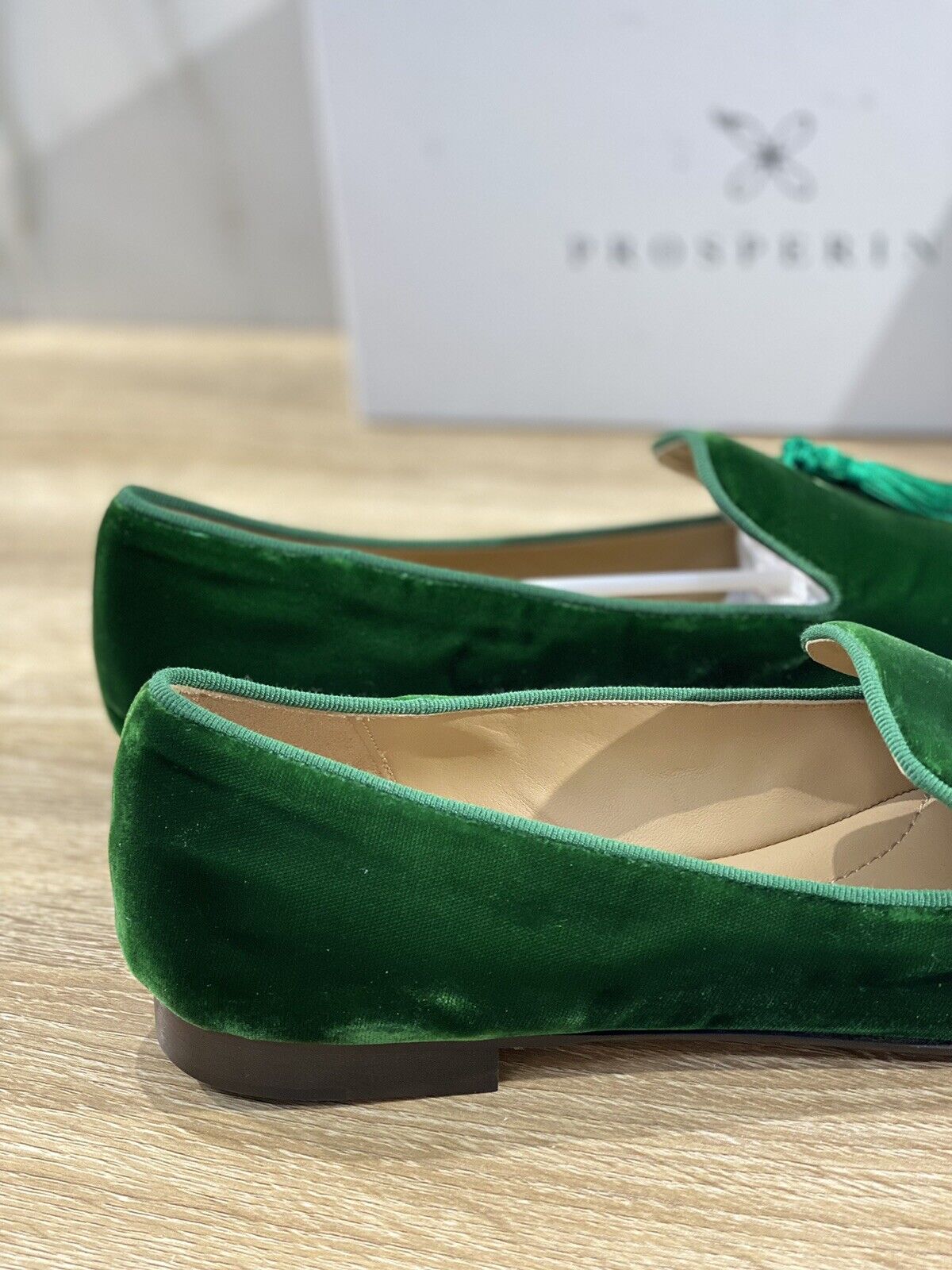 Prosperine Mocassino donna in Velluto Verde luxury made in italy 38