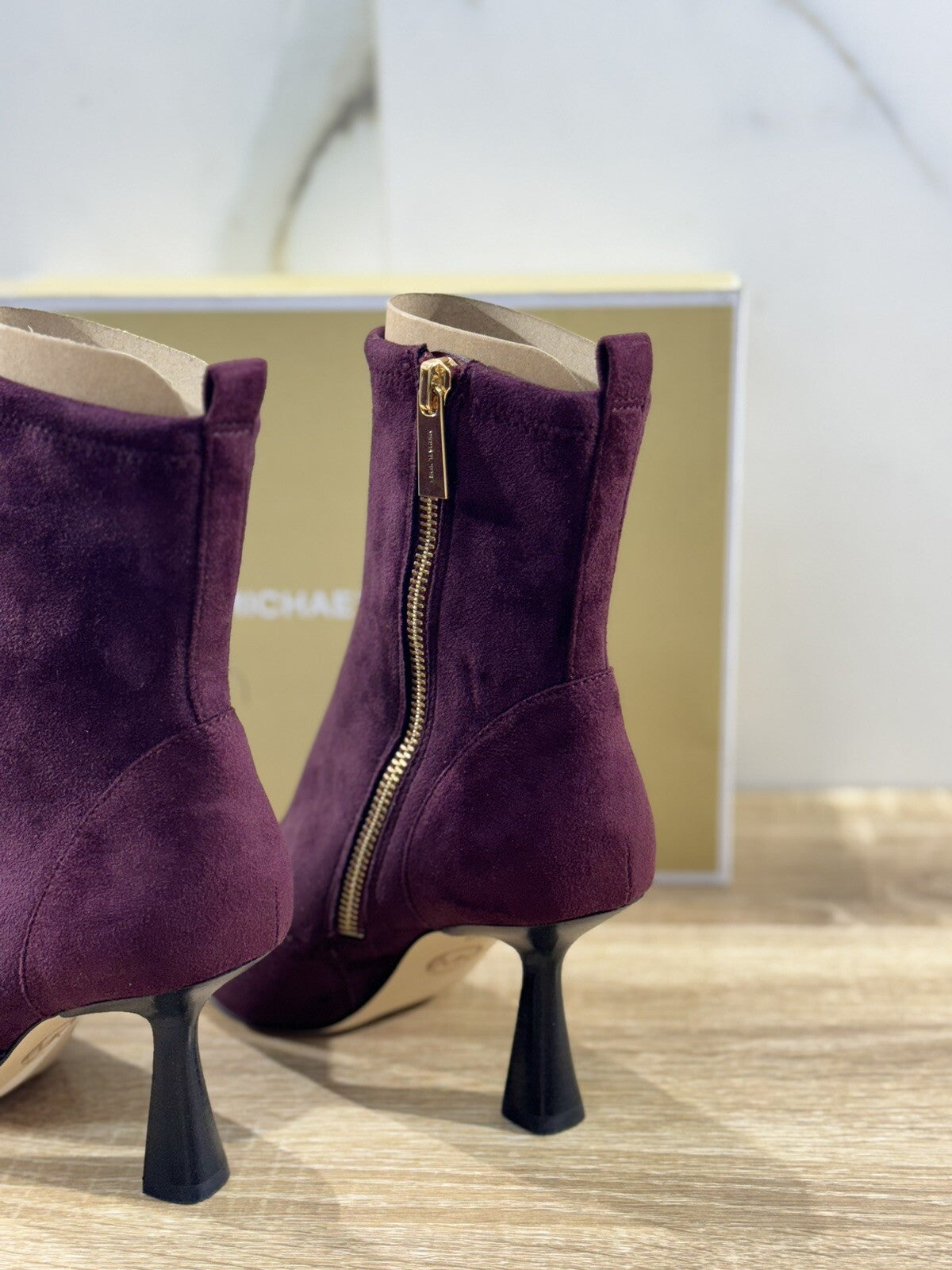 Michael Kors Clara Mid Bootie Suede Merlot  Con Tacco 36
