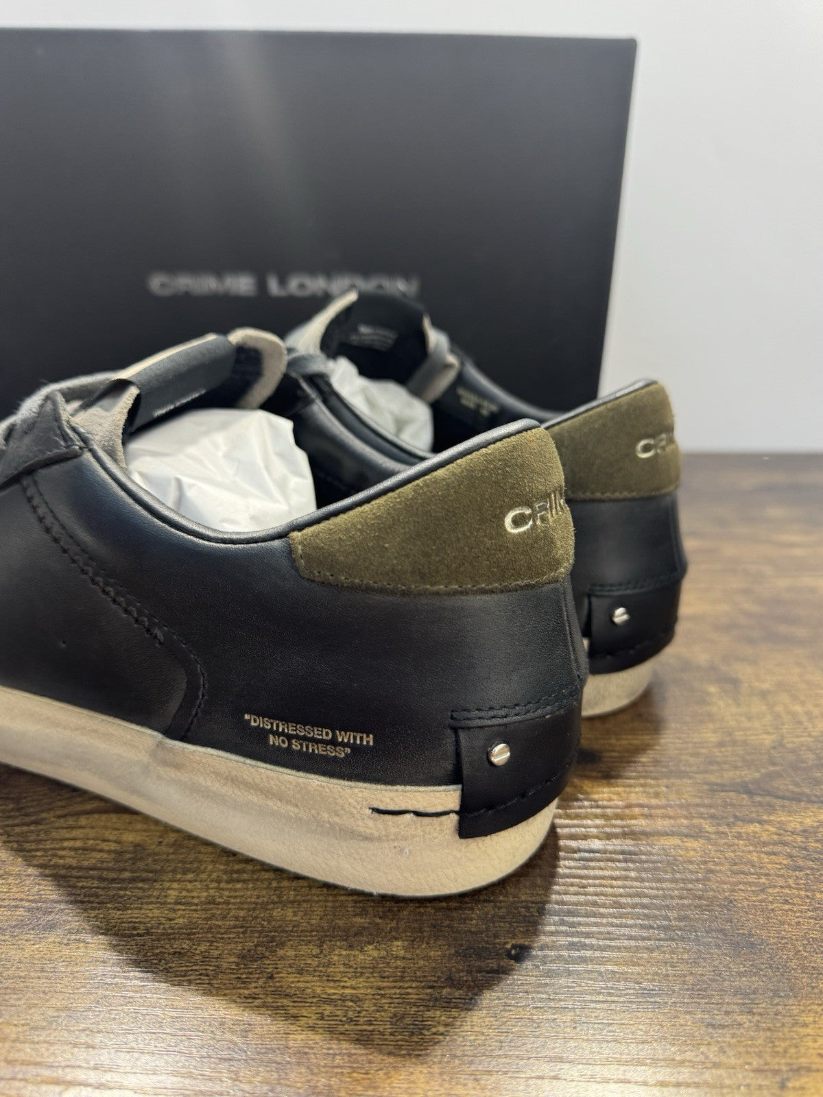 Crime London Sneaker Distressed   Pelle Grey Green  Causal Uomo 46