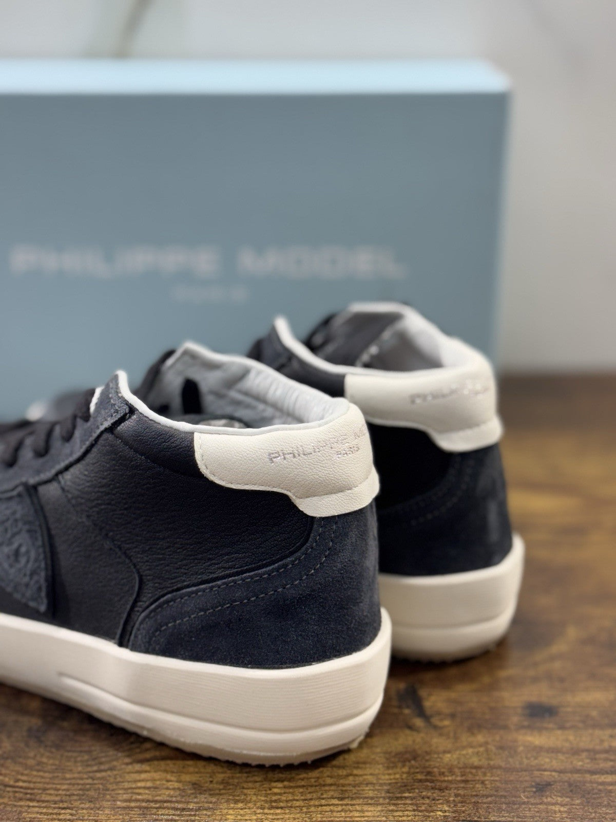 Philippe Model Nice Mid Men Sneaker Uomo Pelle E Suede Nero  41