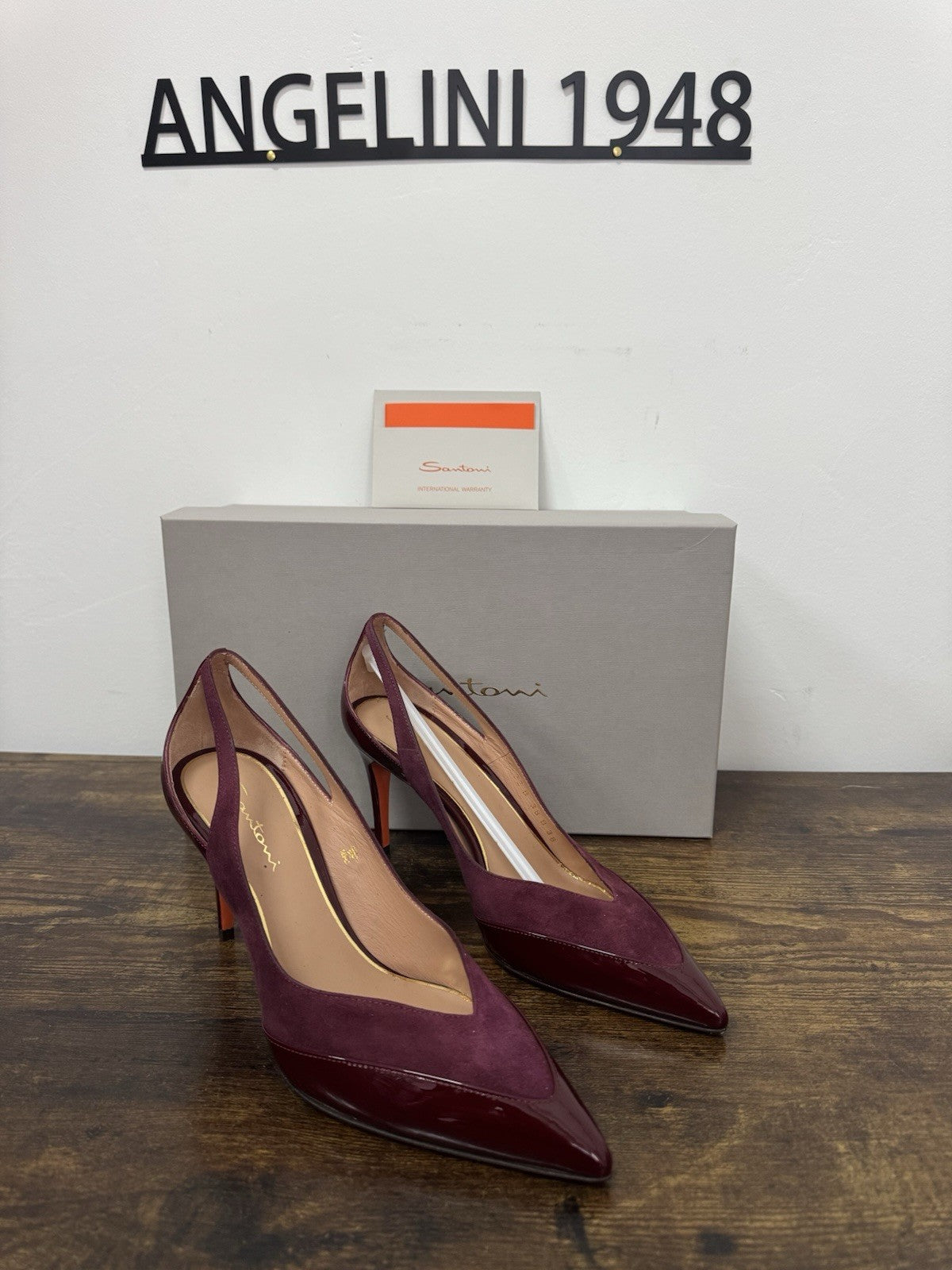 Santoni Décolleté Suede Bordo’  Con Tacco  Scarpa Santoni Donna 38