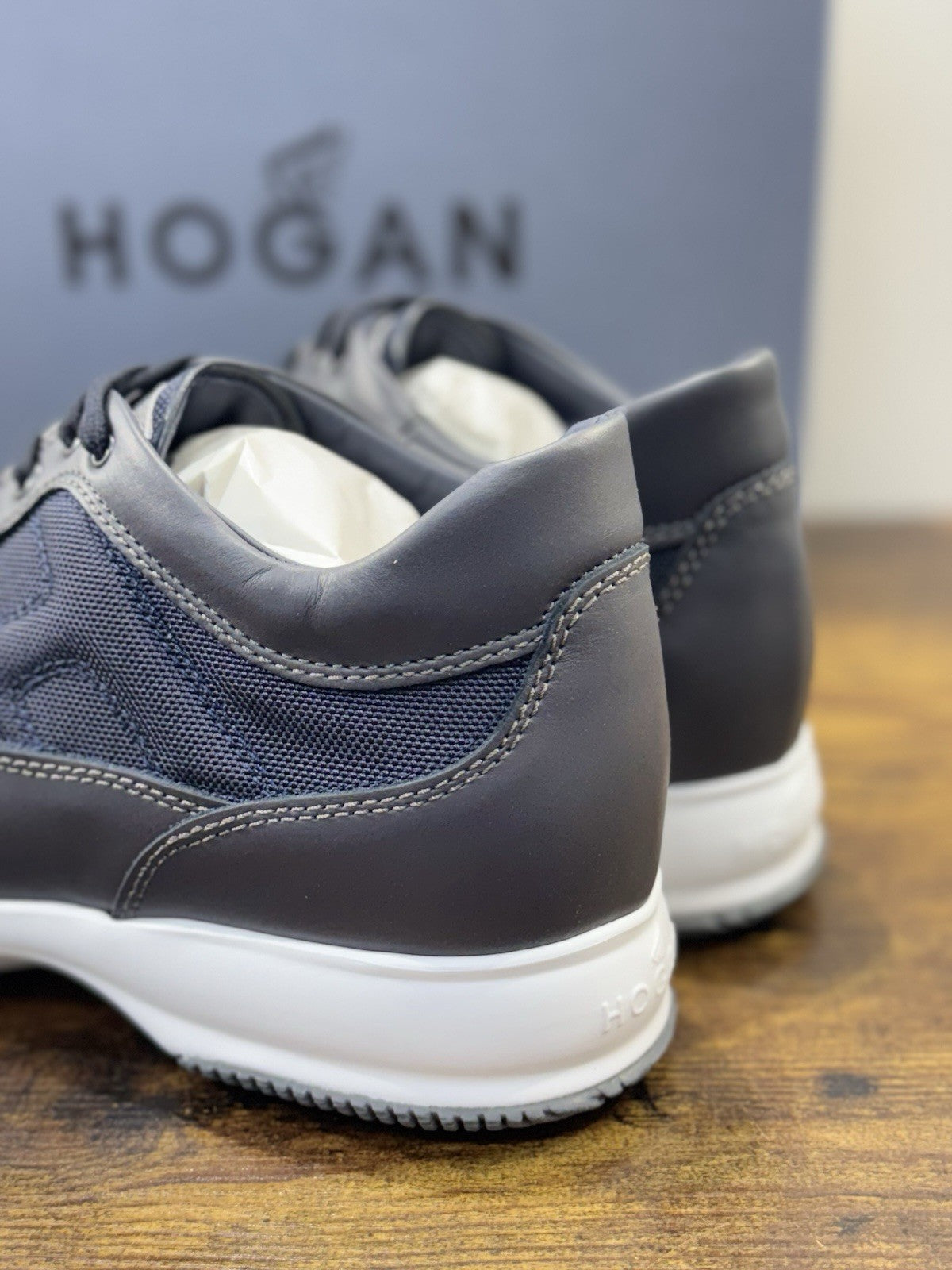 Hogan Interactive Pelle Blu Casual Scarpa Hogan Uomo 43