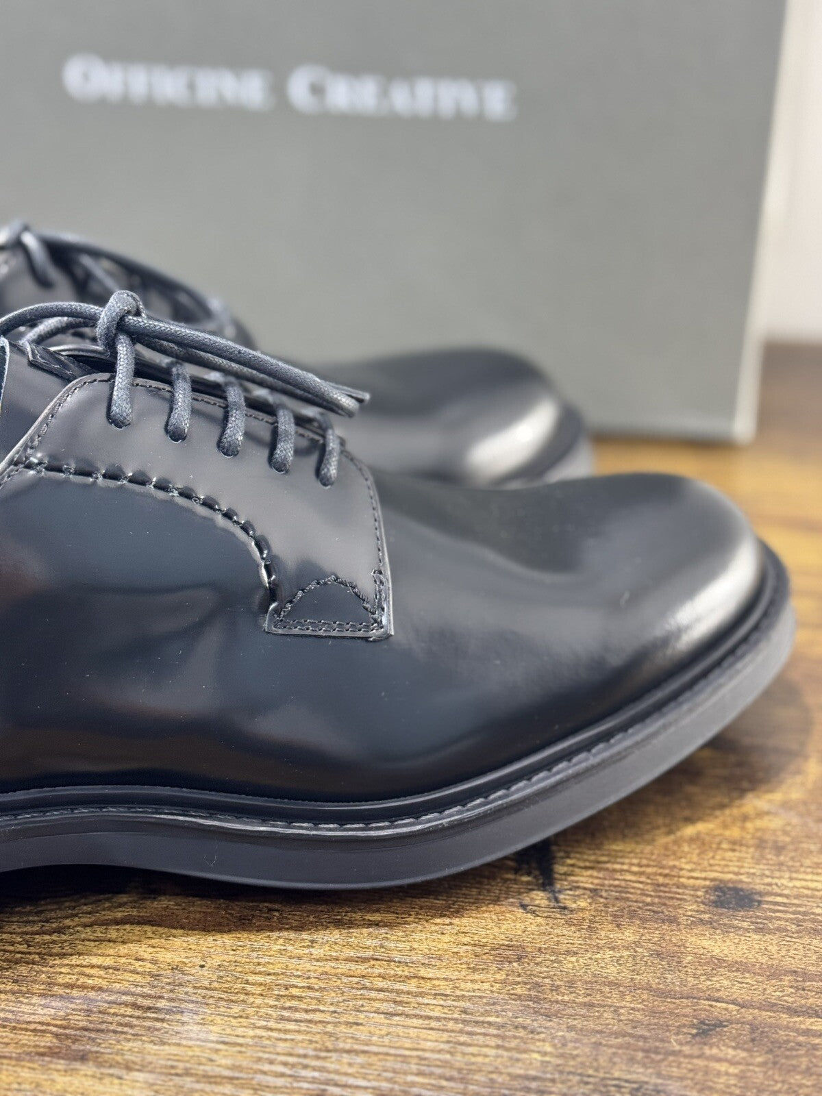 Officine Creative Derby   Uomo Uniform   Pelle Nera    Luxury Men Shoe  43.5