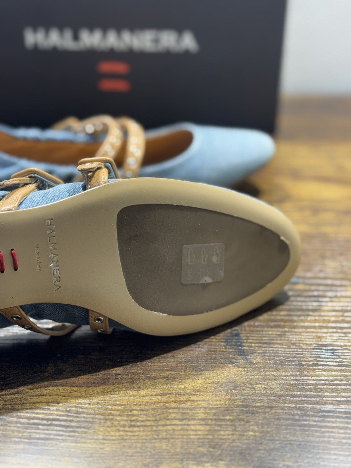Halmanera Ballerina In Denim E Cuoio Casual Scarpa Donna 40