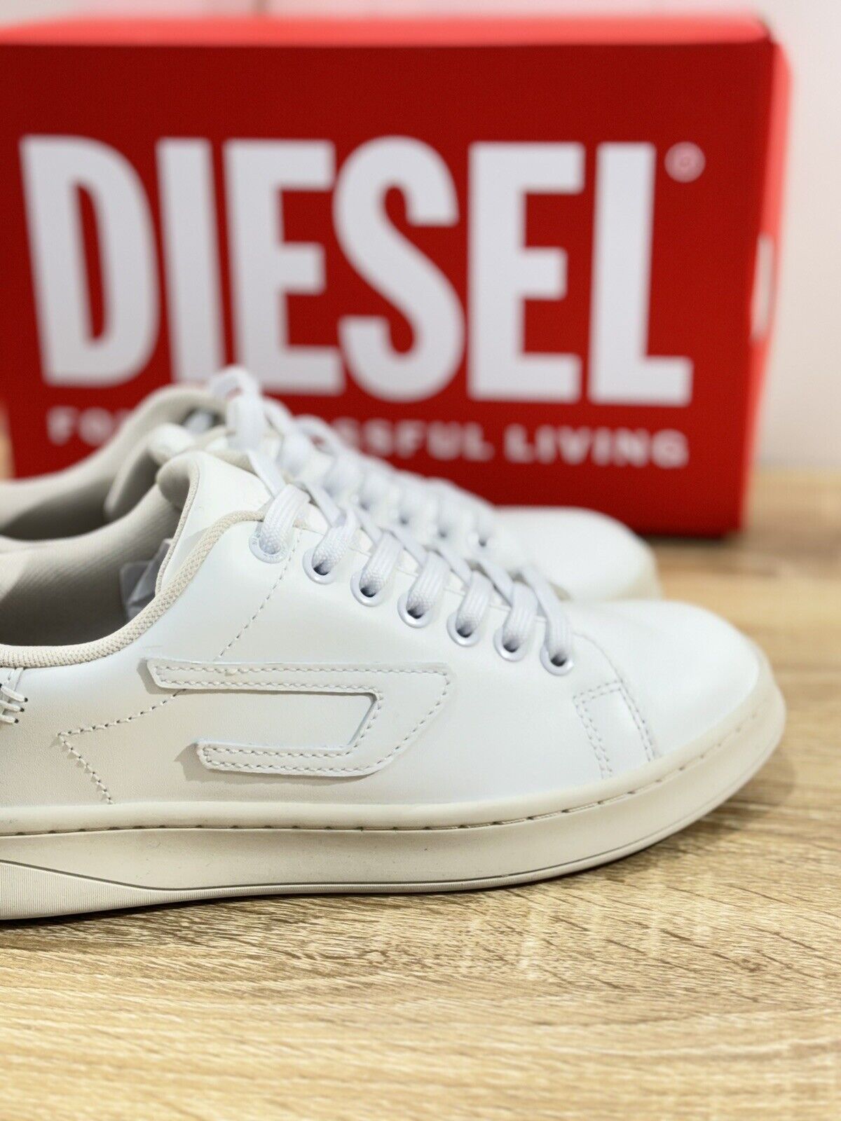 Diesel Sneaker Donna Athens Low E  Casual Pelle Bianca  Extra Light 38