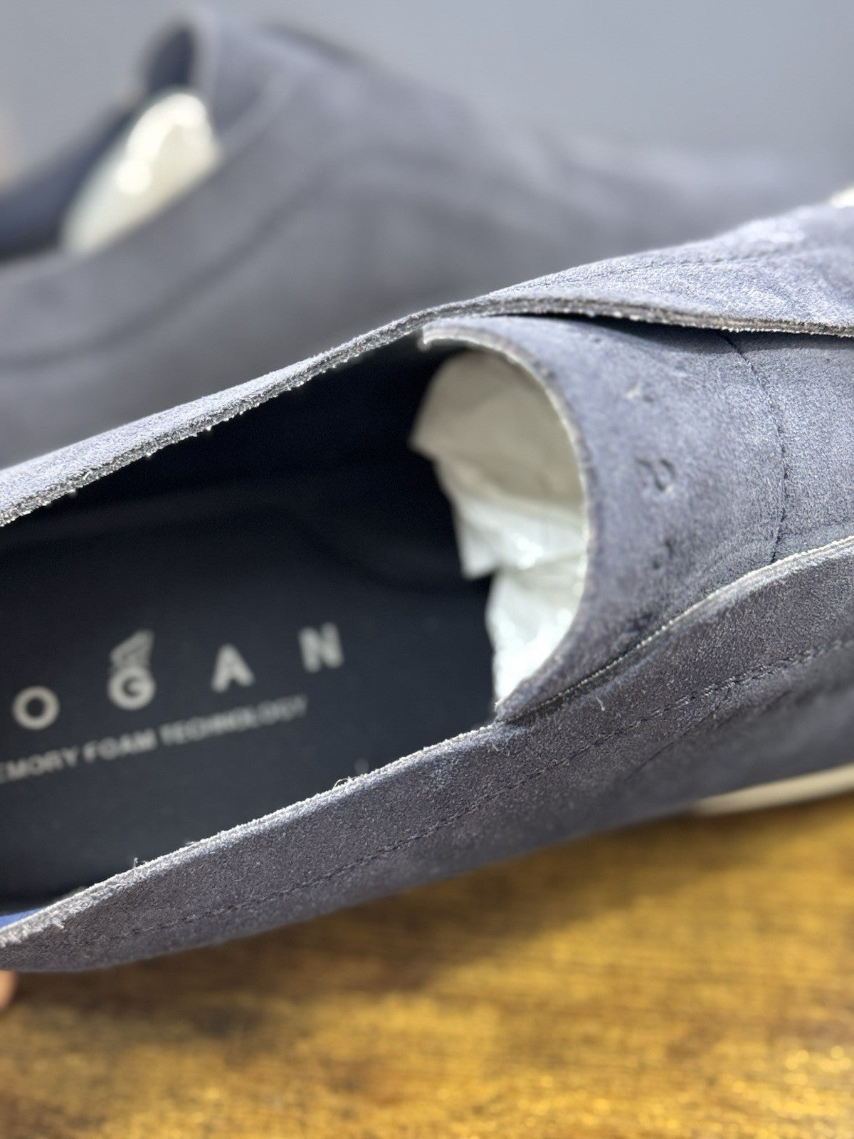 Hogan H668 sneaker Slip On  Pelle Blu   memory foam Luxury HoganShoes Uomo 40.5