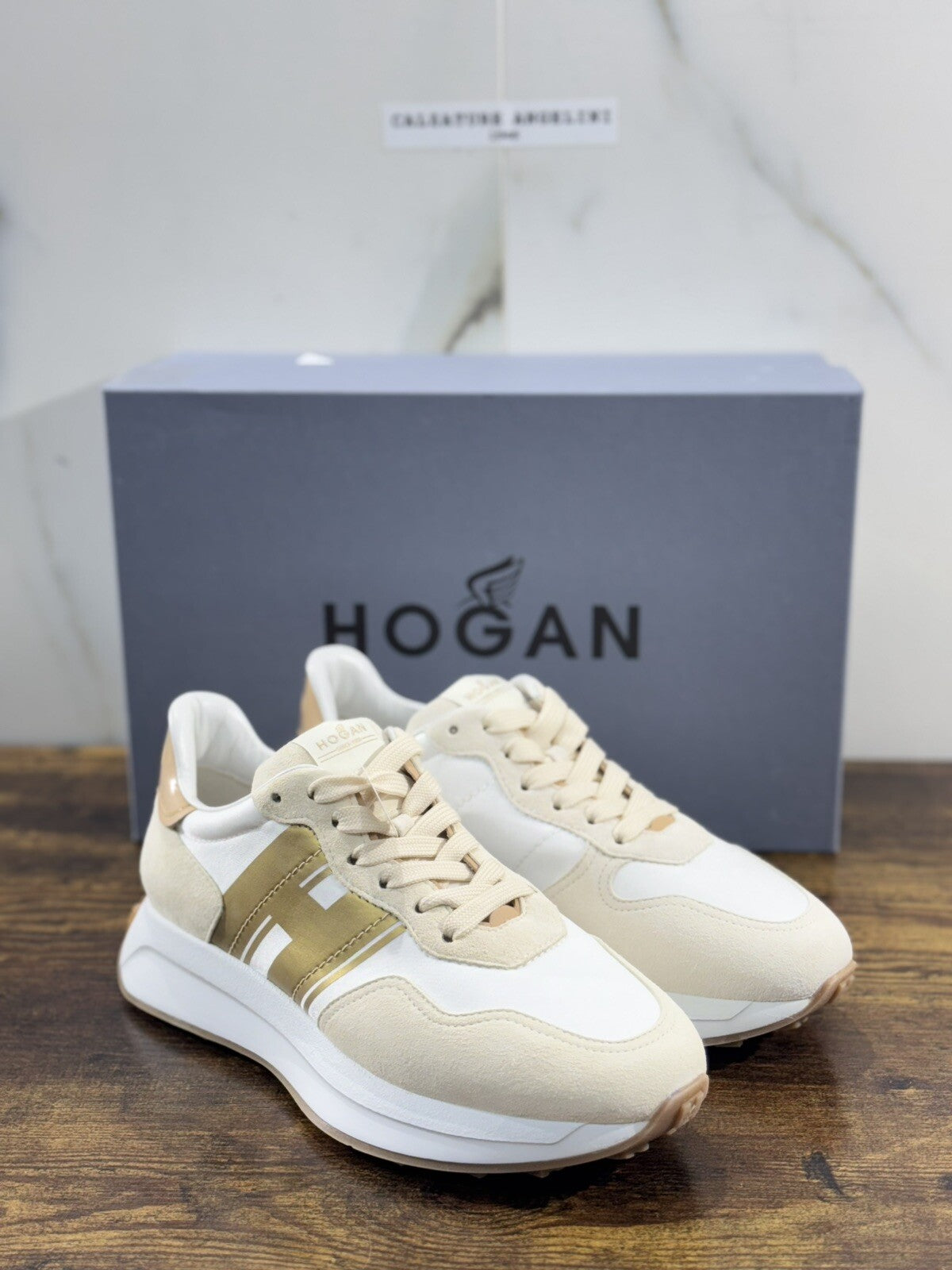 Hogan H641 Donna Sneaker  Suede Beige     Memory Foam Luxury Hogan Woman  39