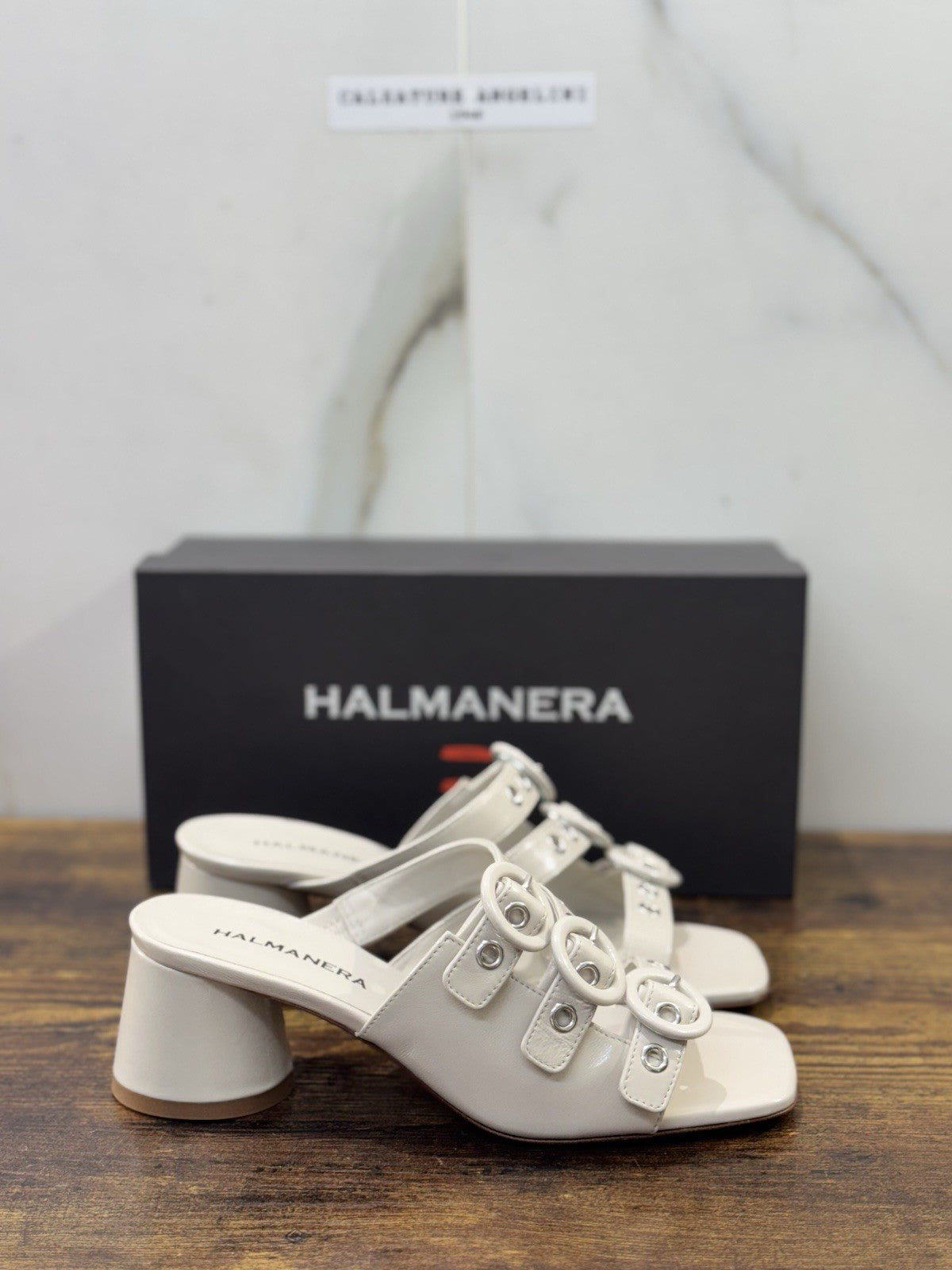 Halmanera Sandalo Pelle Roccia Con Tacco Top Quality Donna 41