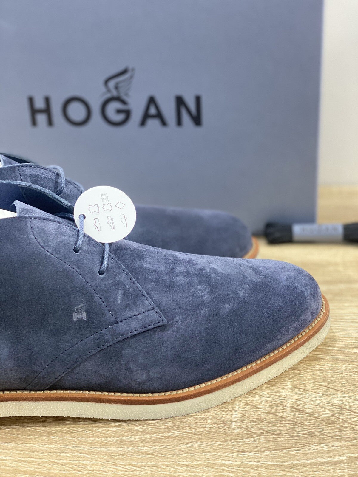Hogan Polacchino uomo business casual suede Blu hogan men shoe 40.5