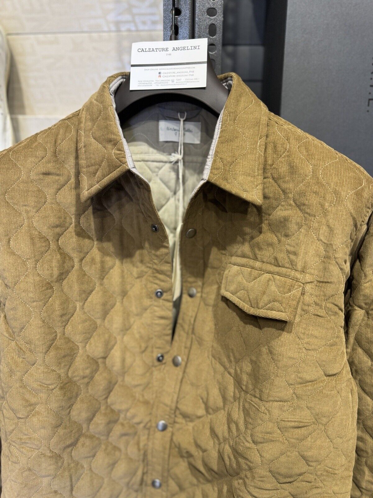 TINTORIA MATTEI Barley brown quilted cotton shirt jacket Taglia Xl