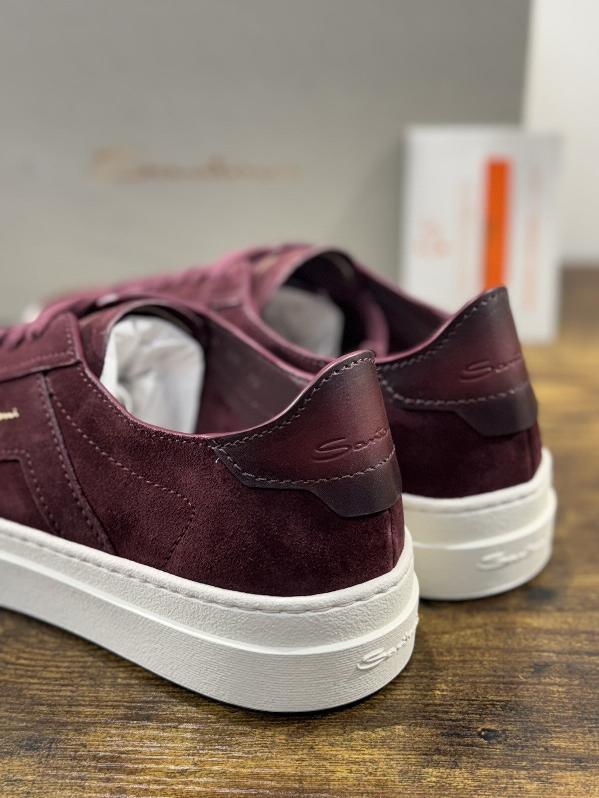 Santoni Sneaker Suede Bordo’ DBS Luxury Men Santoni Shoes Icon Uomo 43