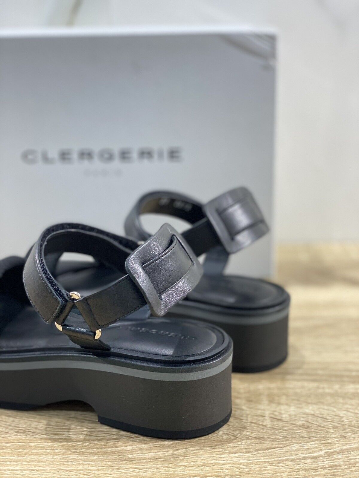 Clergerie Sandalo Donna Fera Nero Pelle E Tex Luxury Clergerie Sandal 37