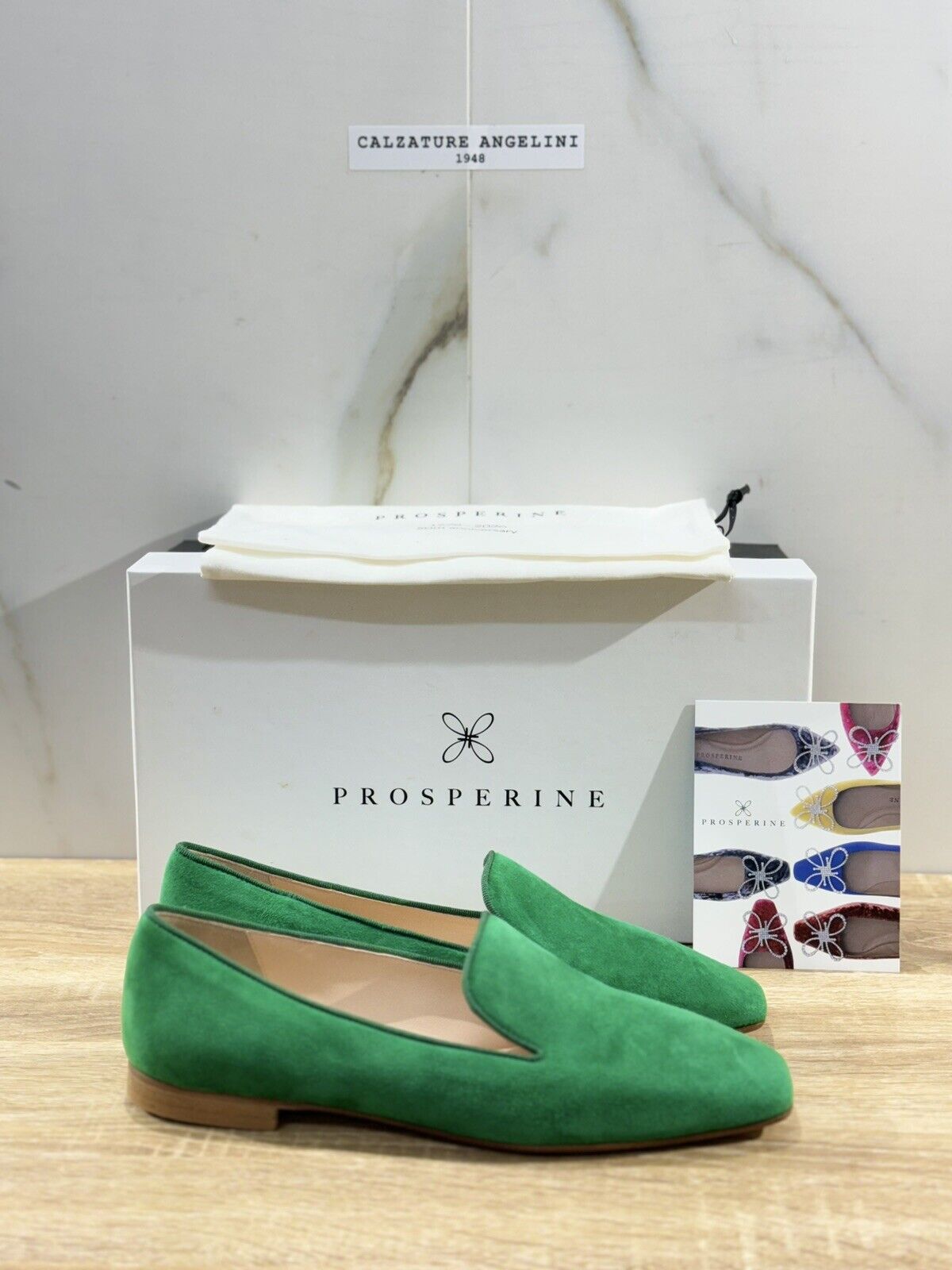 Prosperine mocassino donna in Suede Verde    luxury made in italy 38