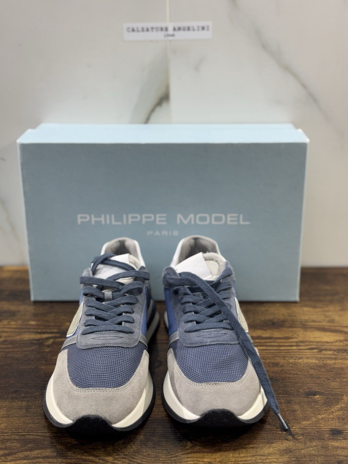 Philippe Model  Tropez  Sneaker Pelle Grey Blu   Casual Uomo 40
