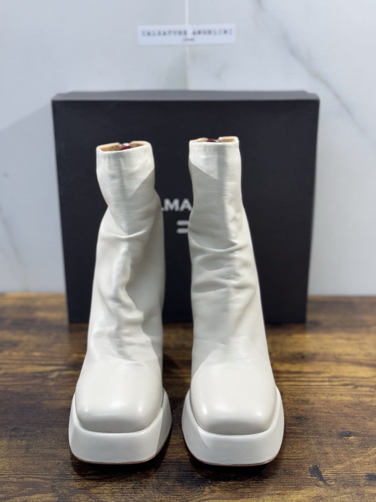 HALMANERA Stivaletto Donna Lara   Pelle Osso  Con Tacco Casual Handmade Boot 41