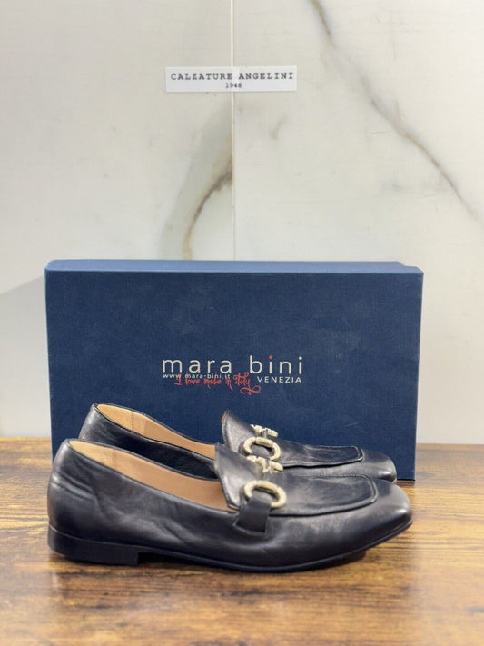 Mara Bini Mocassino  Donna Pelle Nero    Handmade Sacchetto 36