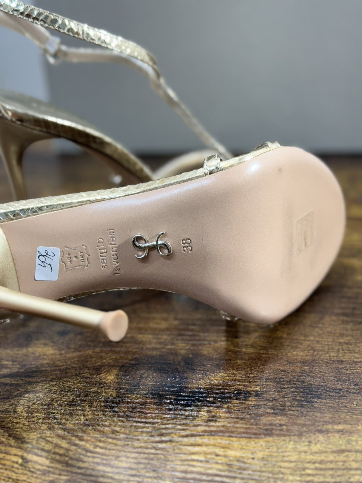 Sergio Levantesi Sandalo  Donna Raissa   Pelle Platin     Luxury Woman Sandal 38