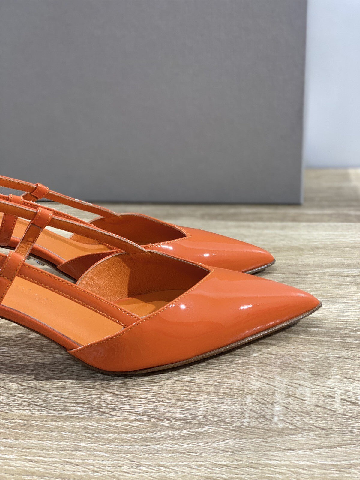 Sergio Levantesi Sling Back Donna Chantal Pelle Arancio Luxury Woman Sandal 36