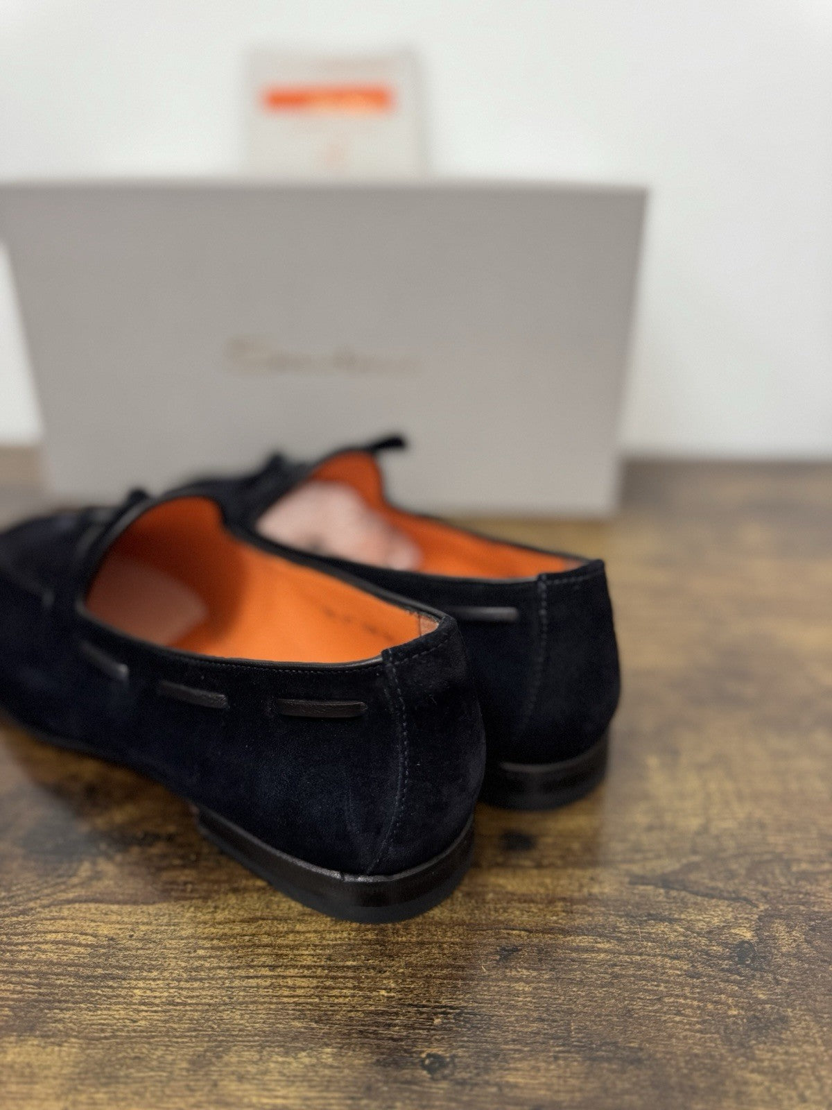 Santoni Mocassino Tassel  Pelle Suede Blu     Luxury Santoni Uomo 42.5