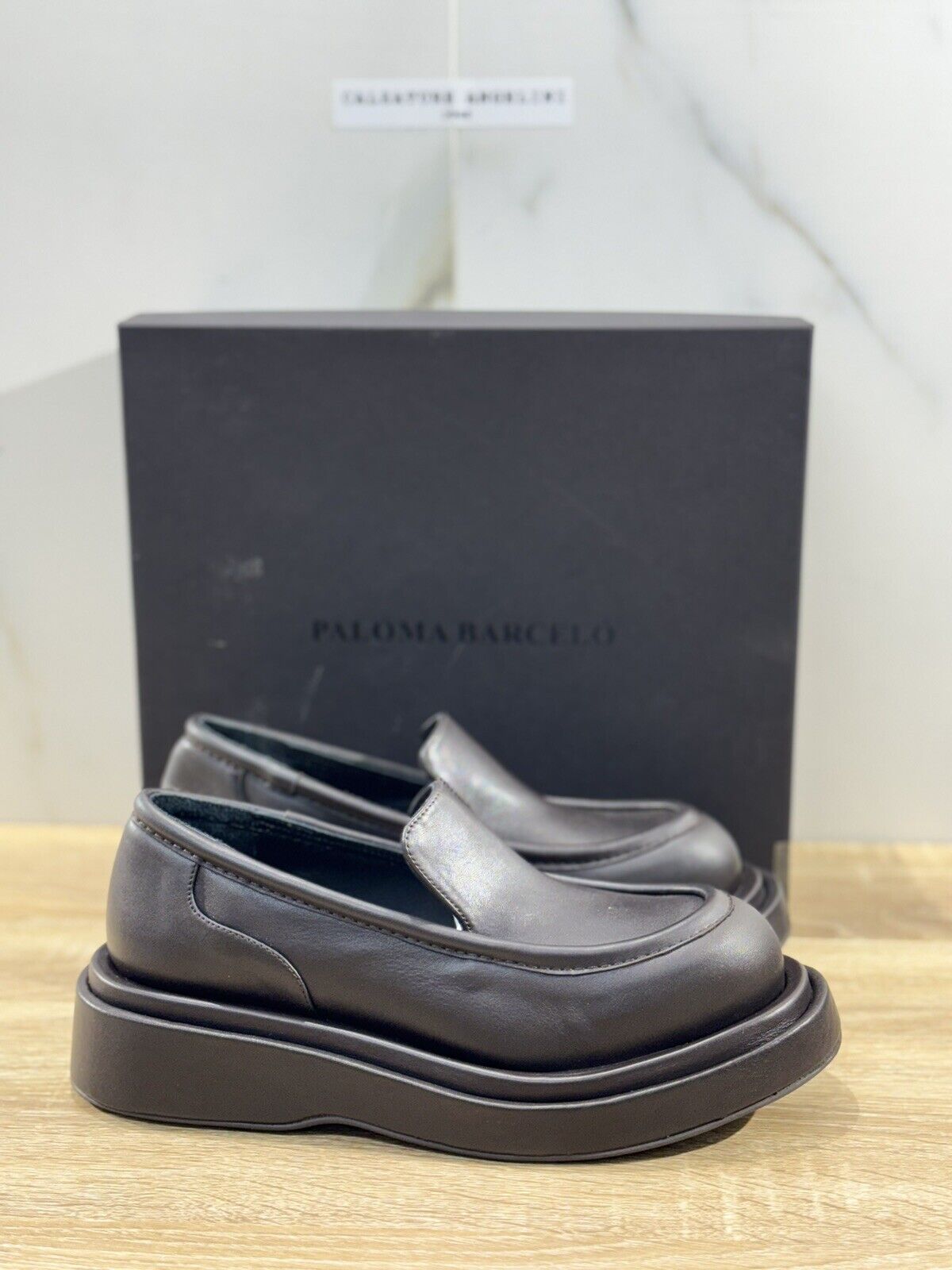 Paloma Barcelo’ Mocassino Donna Ariel Pelle Moka Casual Loafer 38