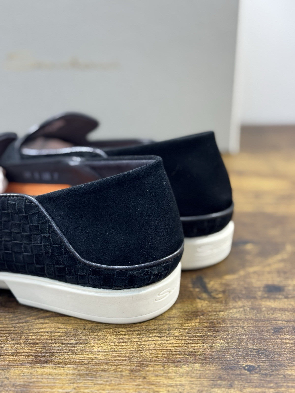 Santoni Mocassino Summer Walk Suede Nero Luxury Santoni Scarpe Uomo 43.5