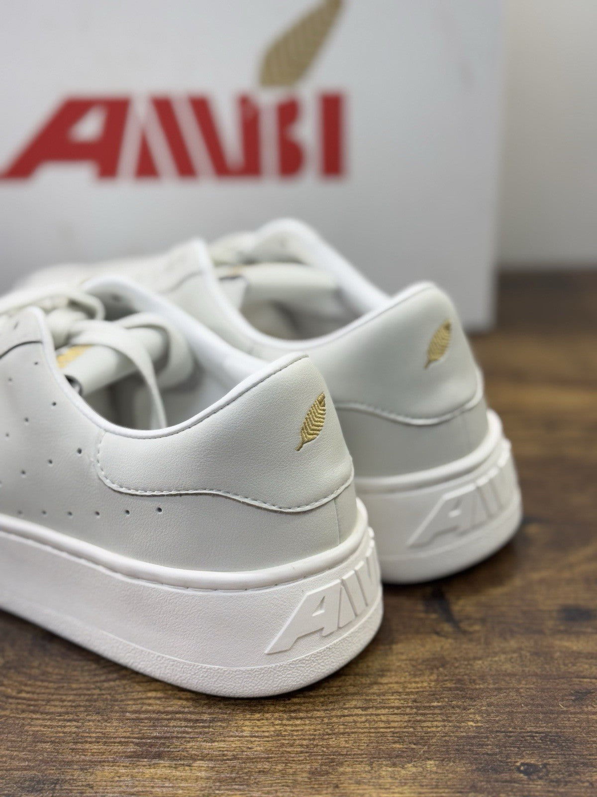 Ambi Sneakers Pelle Bianca Causal Top Quality Leather Soft  Scarpa Uomo 41