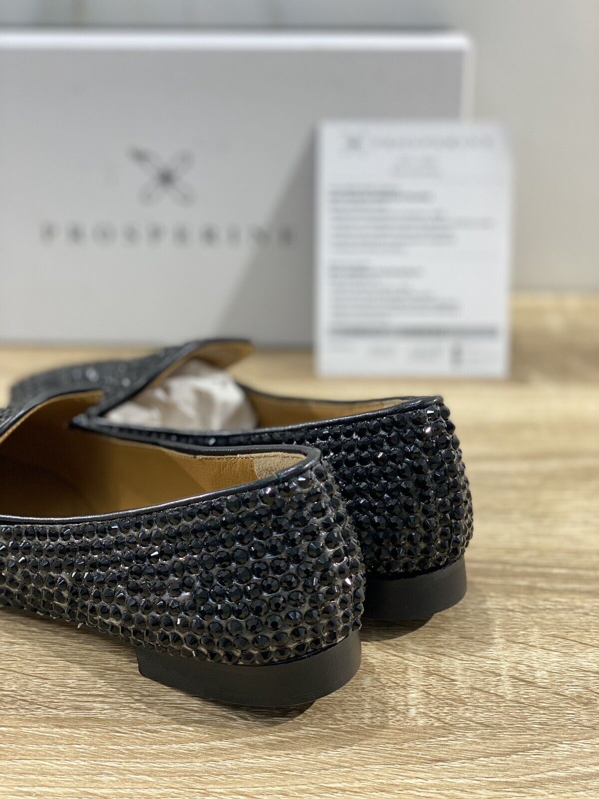 Prosperine Mocassino donna in Crystal Nero luxury made in italy 36