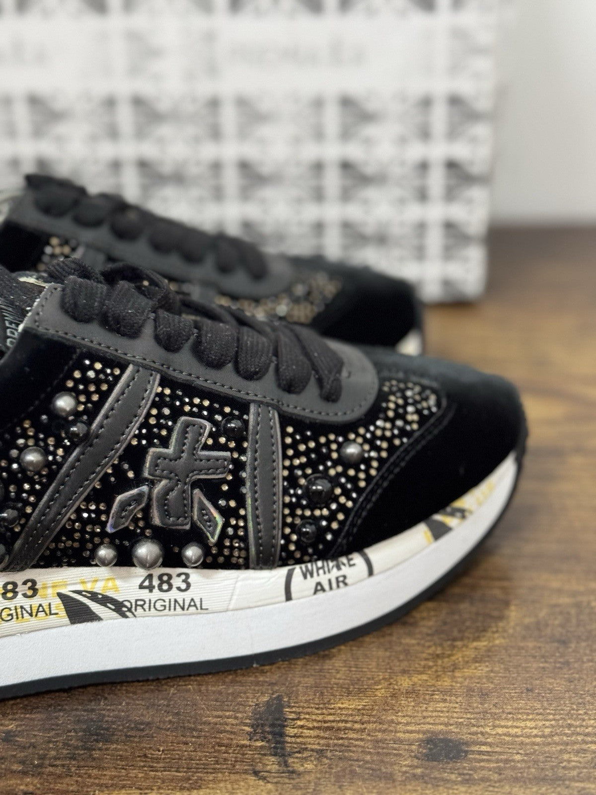 Premiata Sneaker Conny Nero Borchie   Casual Premiata Scarpa Donna 36