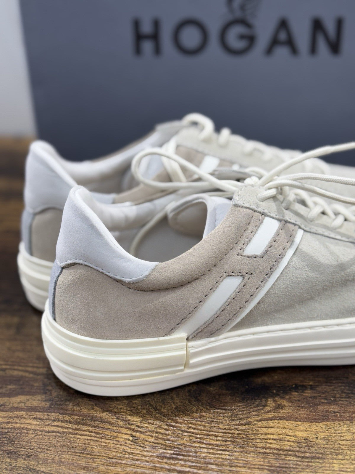 Hogan Rebel  Sneaker  Pelle Suede Ghiaccio  Casual Hogan   Uomo 40