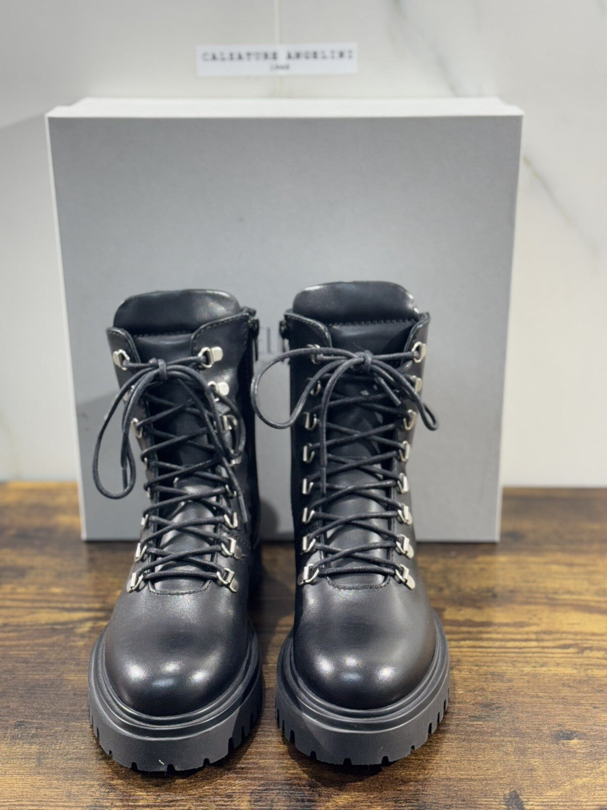 Guglielmo Rotta Mountain Boot Donna Pelle Nero Extra Light Made In Italy 40