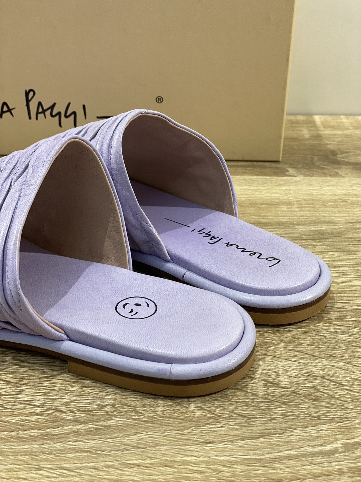 Lorena Paggi sandalo donna 21107R  in pelle Lavanda imbottito 37