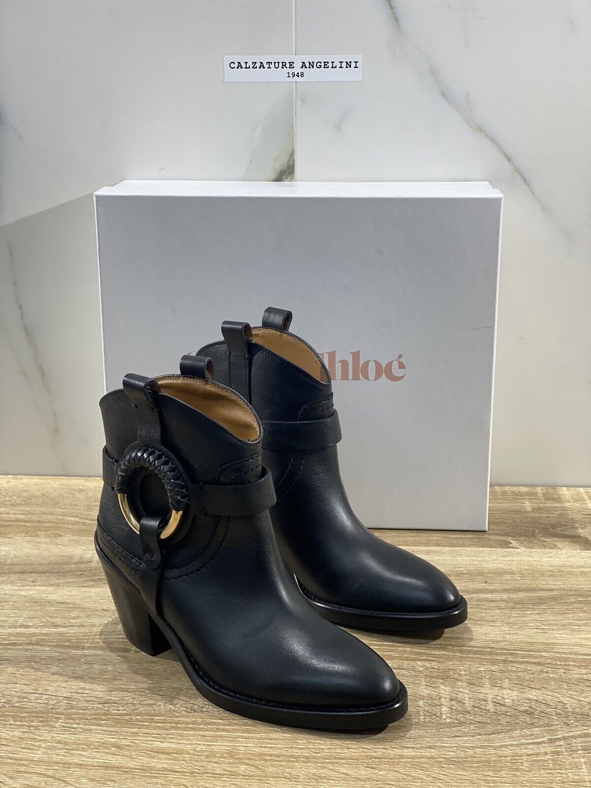 See By Chloe’ Texano Hanna cowboy pelle Nera luxury boot woman 37