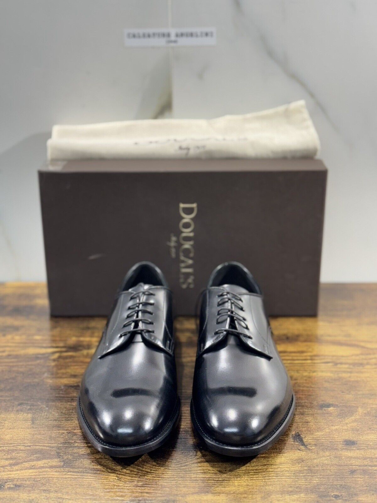 Doucal’s Scarpa Uomo Derby Pelle Nero Luxury Men Doucal’s Shoes 42